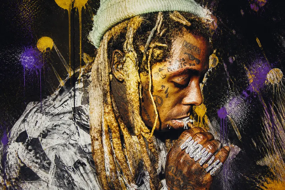Handgeschreven songteksten van Lil Wayne uit 1999 met tekeningen en een telefoonnummer, nu 5 miljoen dollar waard na juridische strijd over eigendom.