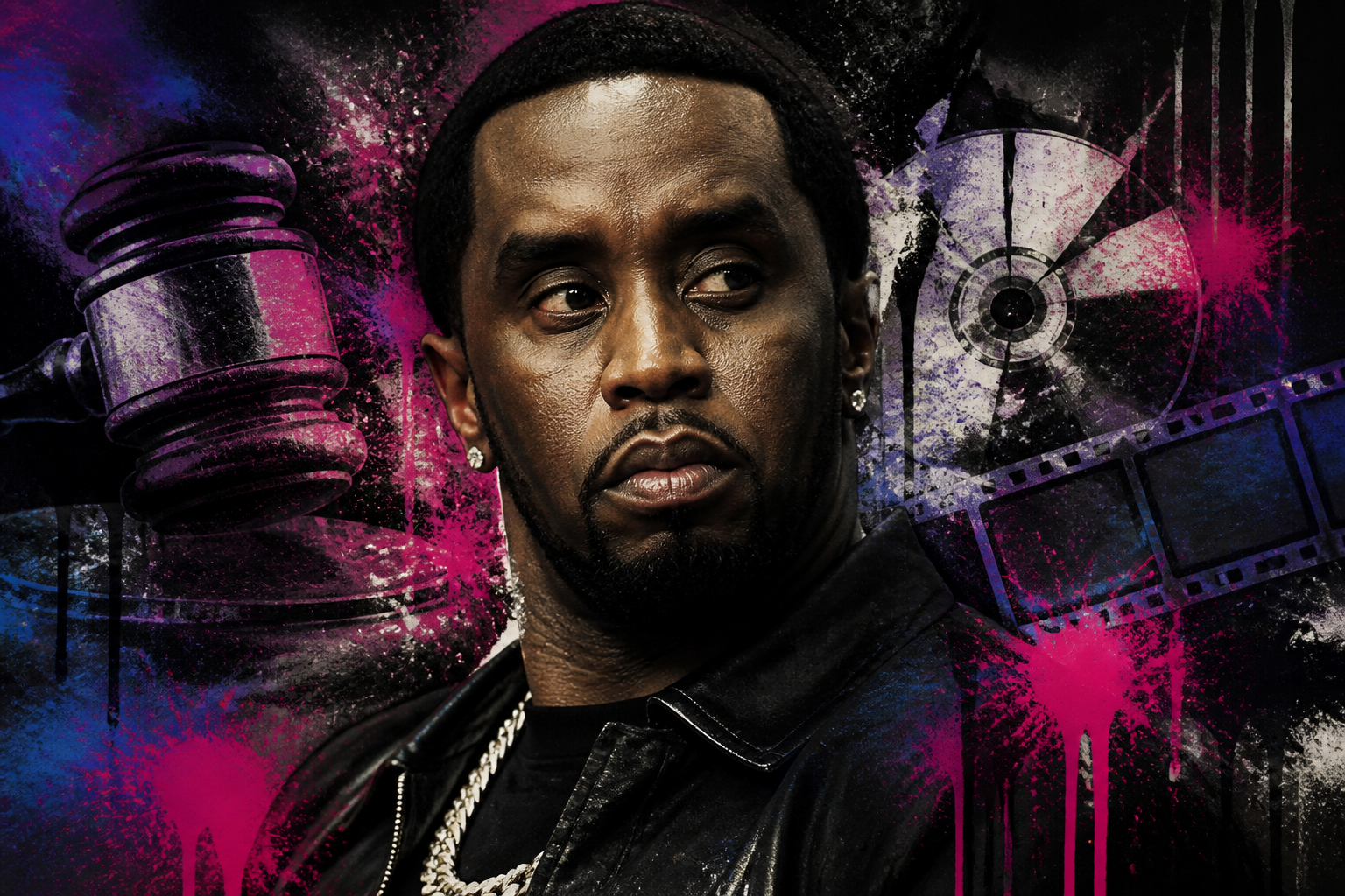 Diddy tijdens een persconferentie waarin hij zijn rechtszaak tegen Lil Rod bespreekt over gestolen beelden voor een Netflix-documentaire.