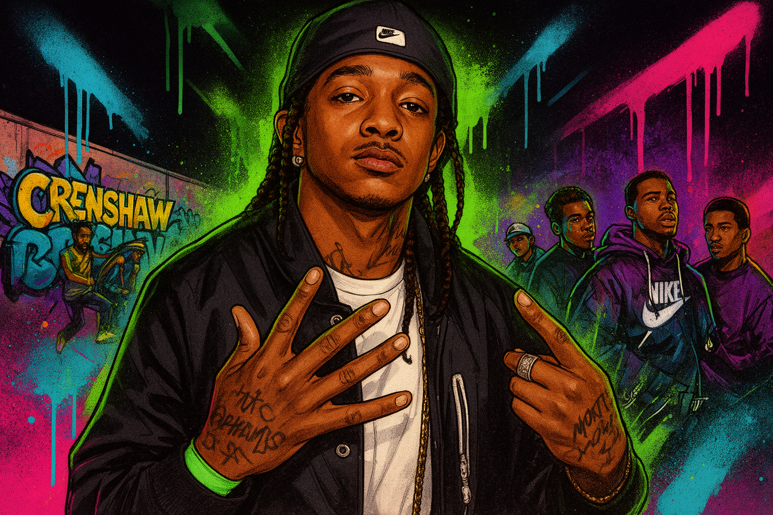 Voormalige rapper Nipsey Hussle wordt geëerd met de lancering van The Crenshaw Rec winkel in Los Angeles door Foot Locker en Nike, gericht op buurtcultuur en gemeenschapsondersteuning.