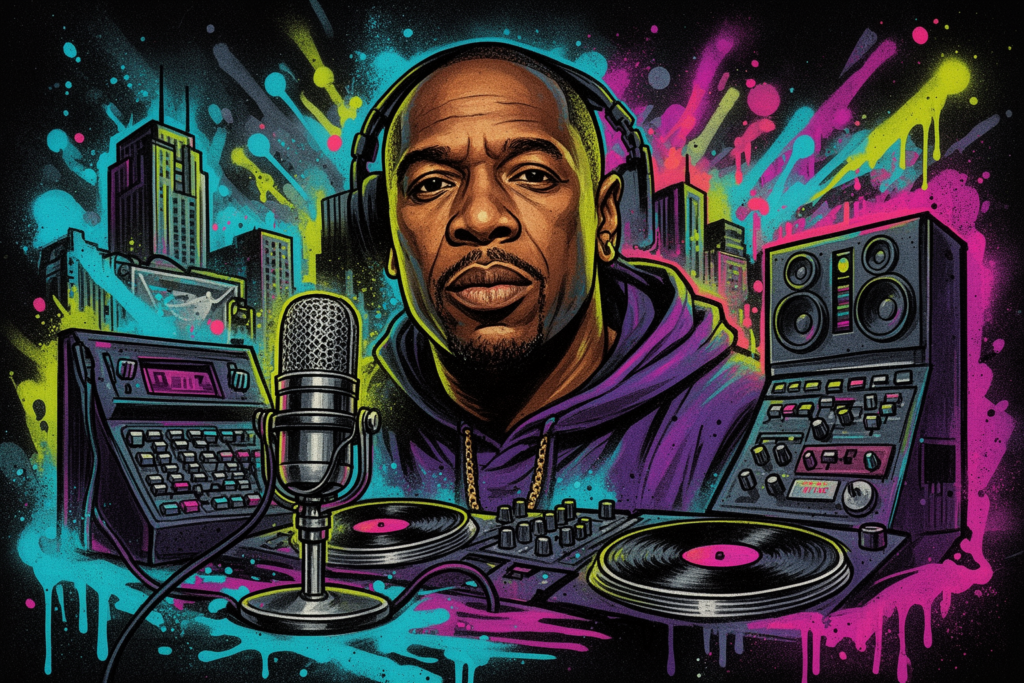 Myles Bullock poseert als Dr. Dre, de producer en ontdekker van Snoop Dogg, in de aankomende biopic over de rapper.