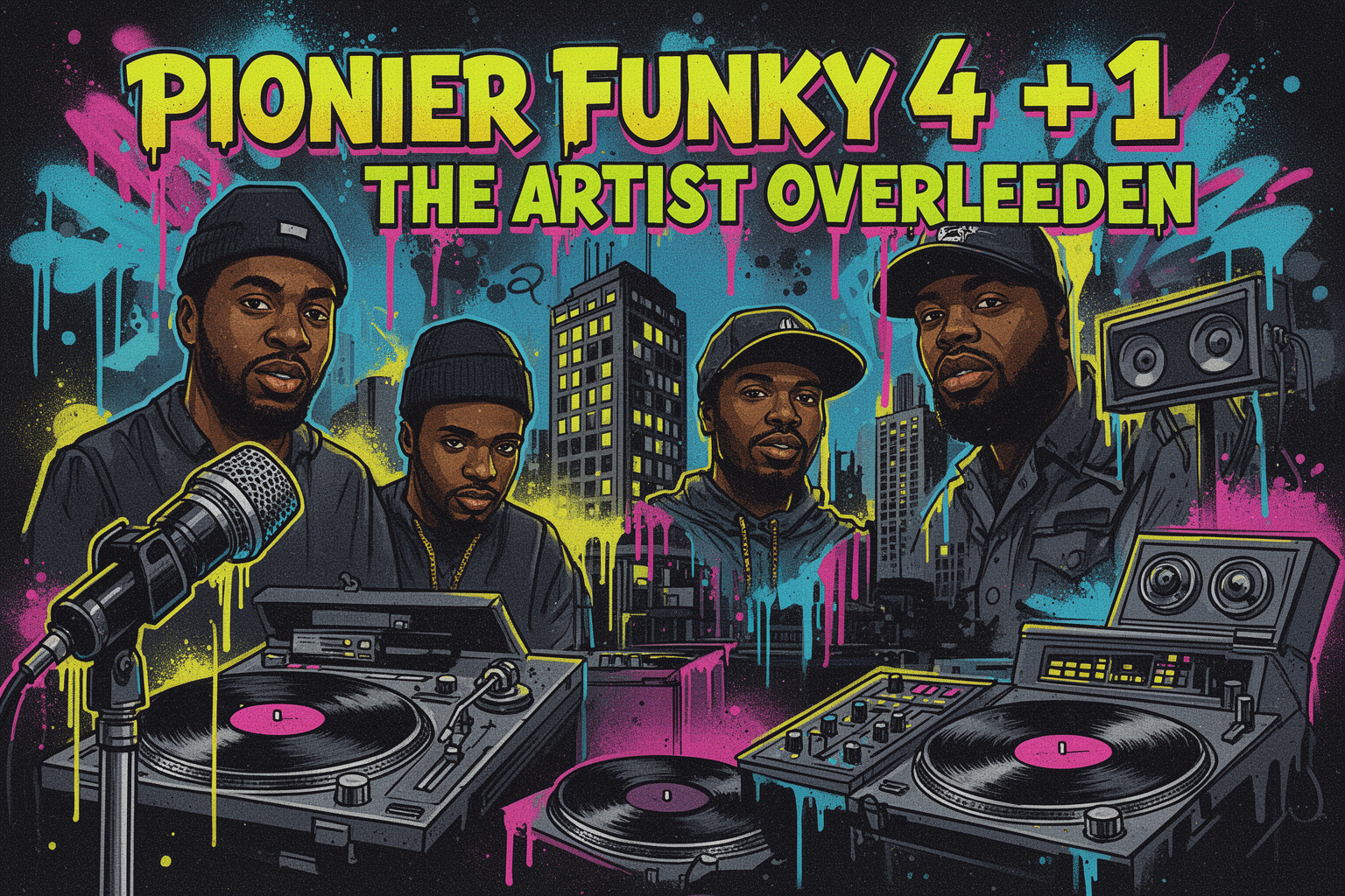 Portret van Keith Keith, oprichter van de invloedrijke hiphopgroep Funky 4 + 1 uit de Bronx, pionier in de vroege hiphopcultuur.